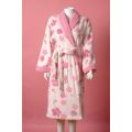 Printed Design Coral Fleece Bathrobe