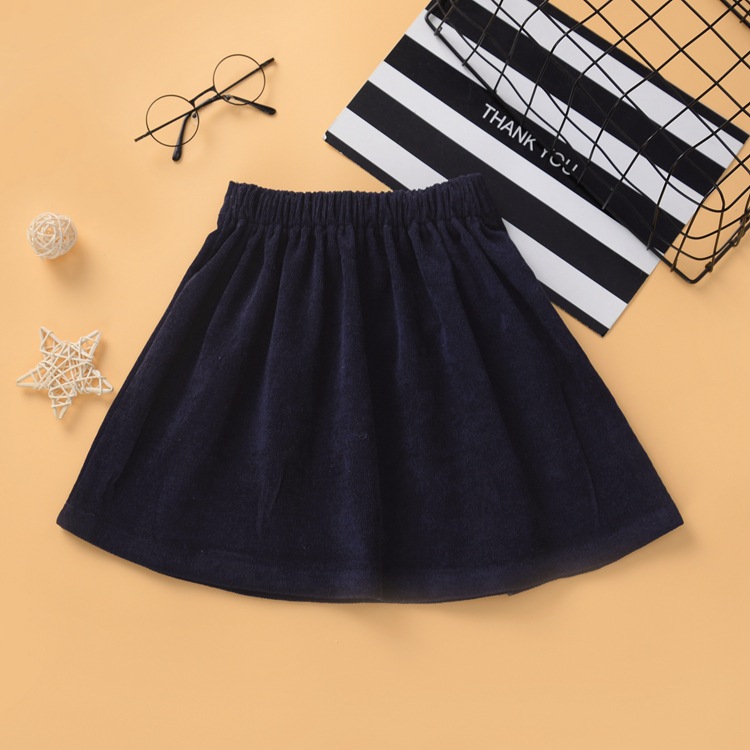 2020 Autumn Winter New Girls Skirts Children Buttons Clothes Kids Corduroy Skirts Baby Little Girl Skirts For 2-6 Years