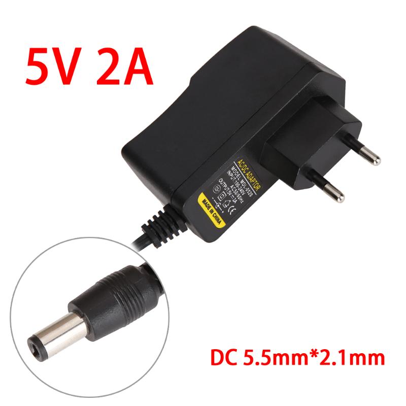 1PC AC to DC Swiching Power Adapter Supply Charger Adapter 110-220V 5V 2A EU AU UK US Plug 5.5mm x 2.1mm DC Plug