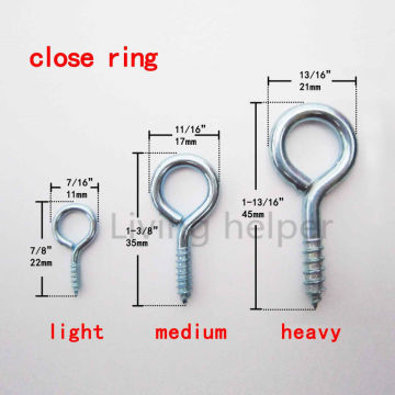 10/25pcs Picture Frame Plant Lamp Light Cabinet RV Tool Curtain Net Wire Eye Bolt Eyebolt Screw in Spiral Hanger Close Ring Hook