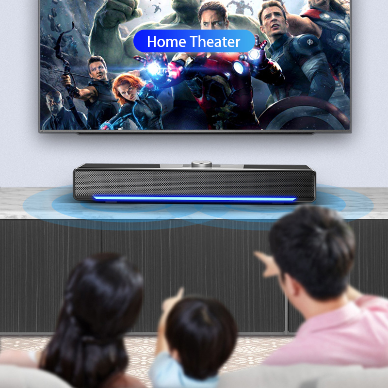 2021 LED TV Sound Bar AUX Wired Wireless Bluetooth Speaker Home Theater Surround SoundBar for PC TV Speakers for Computer