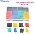 560PCS Heat Shrink Tubing 2:1 Electrical Wire Cable Wrap Assortment Electric Insulation Heat Shrink Tube Kit 13 sizes with box