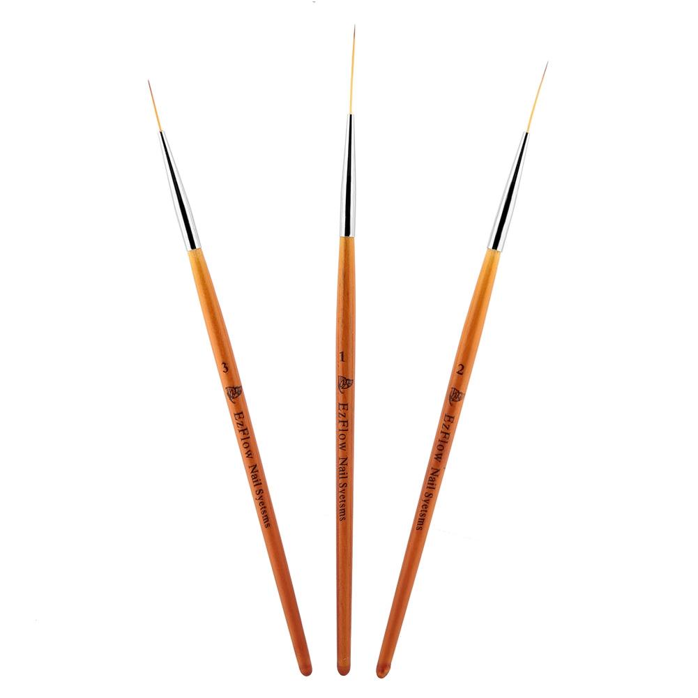 3Pcs 15mm/20mm/25mm Nail Art Drawing Line Brush Painting Pen Nail Dotting Tool Set Nail Brushes Pens Accessories