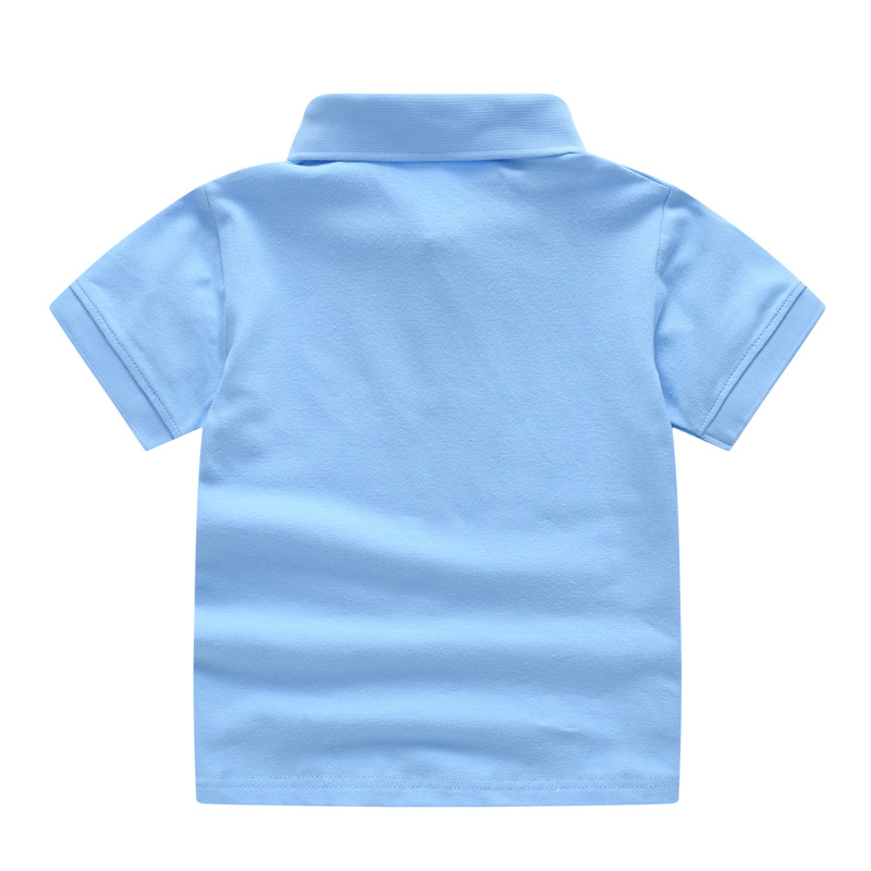 Children Summer Cotton Short Sleeved Shirt Toddler Baby Boys Girls Fashion Solid Color Polo Shirt Casual Tops For Kids 2-7 Years