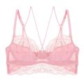 Varsbaby women sexy thin unlined 3/4 cup underwear floral lace 3 pcs bras+high-waist panties+thongs