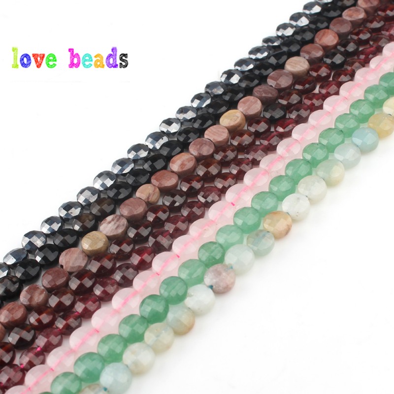 Natural African Turquoises Sandstone 4mm Faceted Round Coin Stone Beads For Jewelry Making DIY Female Bracelet Necklace