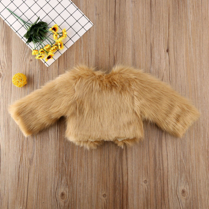 2019 Baby Autumn Winter Clothing Kids Baby Girls Faux Fur Vest Waistcoat Children Warm Winter Coat Outwear Princess Jacket 1-6T