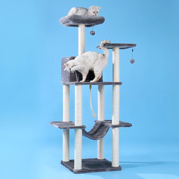 Domestic Delivery Cat Furniture Playing For Fun Cat House Sleeping Pet Scratching Post Frame Holes For Cat Playing Training