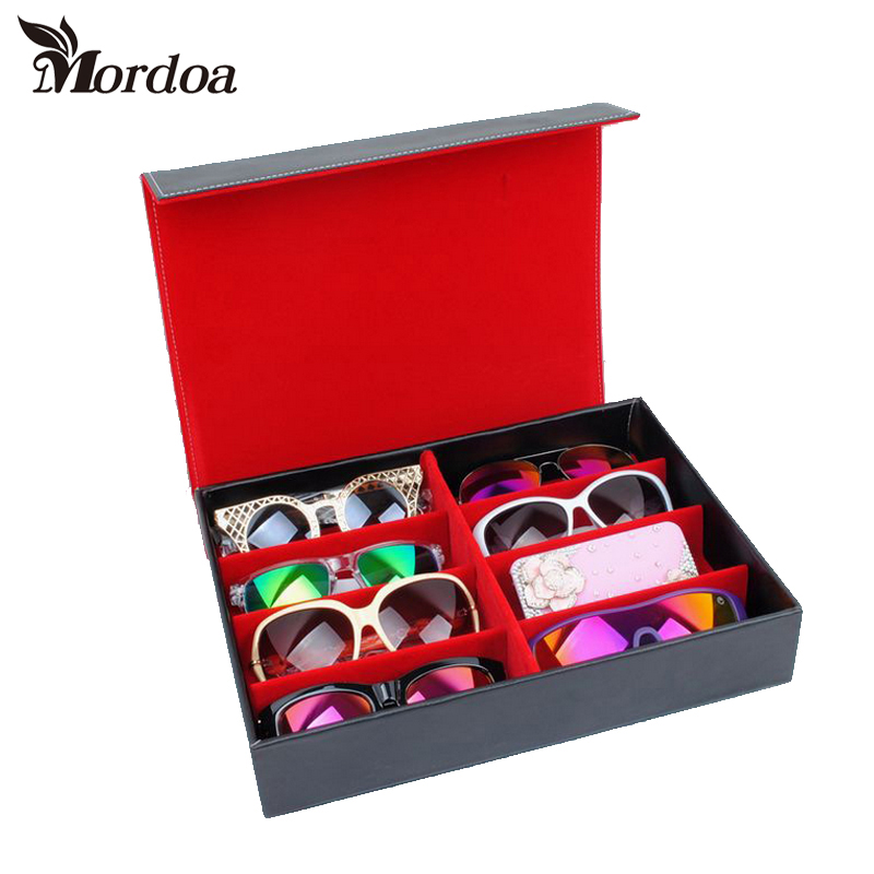 2017 Mordoa Quality Glasses Storage Box 8 Slot Sunglasses Display Box Sunglass Organizer Box Eyewear Storage Usage