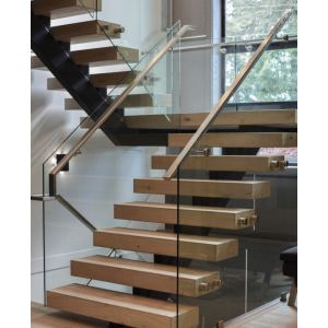 Stair Indoors Modern Design Steel Wood Straight Stairs