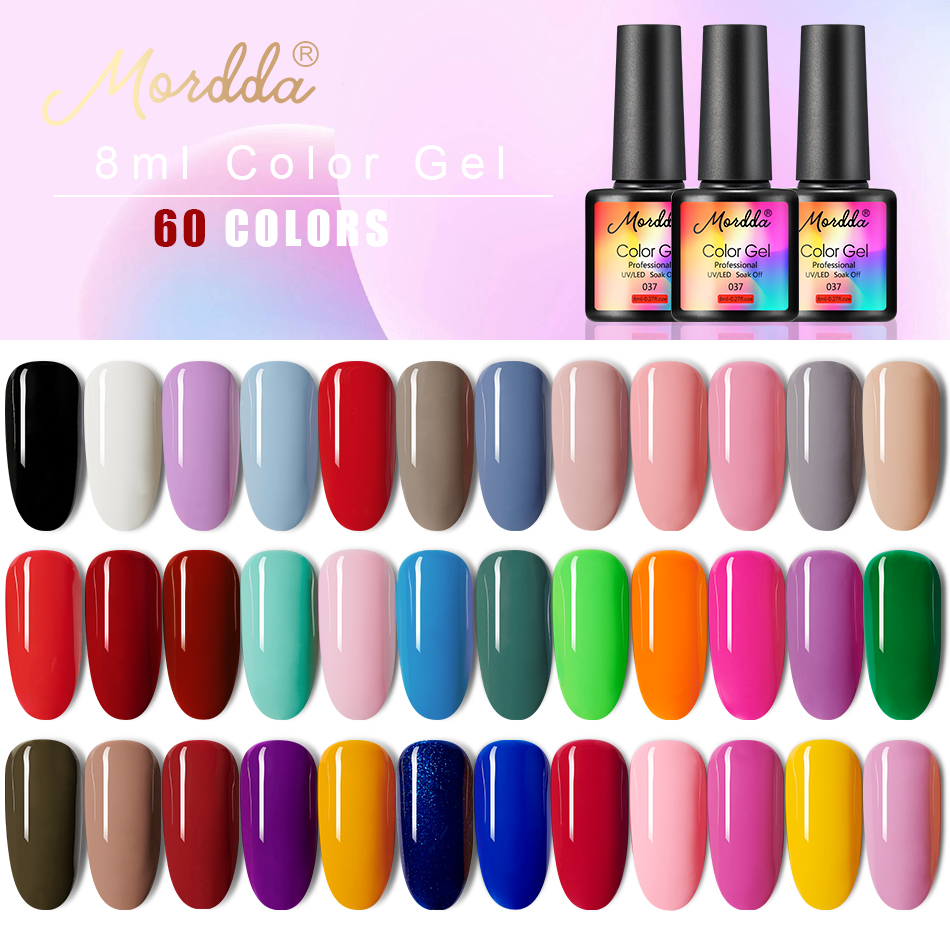 MORDDA Gel Polish UV LED Gel Varnish Soak Off Nail Lacquer Long Lasting Hybrid Gel Painting For Home Use Need Matte Top Coat