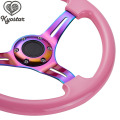 New 14" Universal Racing Steering Wheel Classic ABS Plastic Pink Color 350mm Car Steering Wheel Brand
