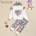 Bear Leader Baby Girls Clothes Casual Spring Baby Clothing Sets Cartoon Printing Sweatshirts+Casual Pants 2Pcs for Baby Clothes