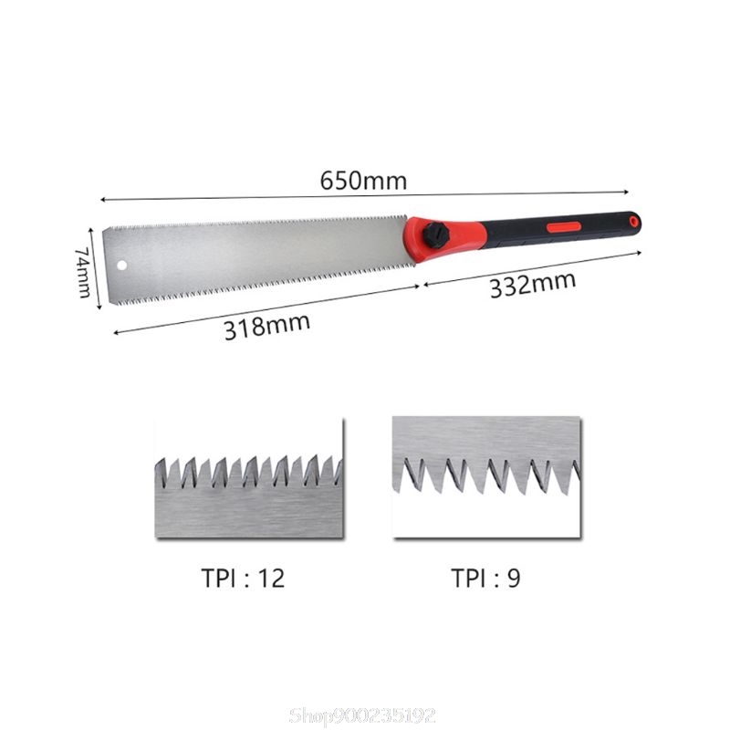 Woodworking Double Sides SK5 Steel Hand Saw Tenon Fine Tooth TPR Handle Garden Au 11 20 Dropship