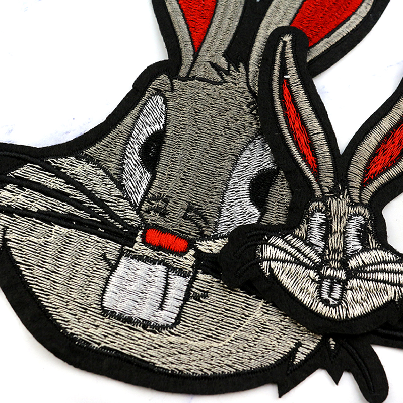 large embroidery big patch rabbit animal cartoon patches for bag badges applique patches for clothing GU-1012