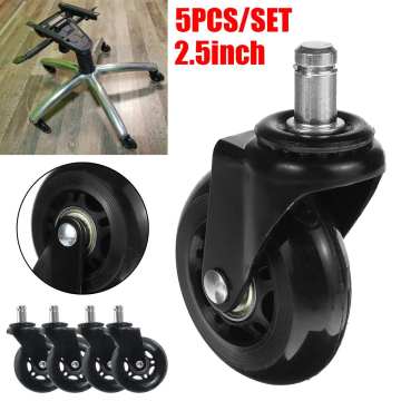 2.5 inch 5PCS Office Chair Caster WheelsRoller Rollerblades Style Castor Wheel Replacement Soft Safe Rollers Furniture Hardware