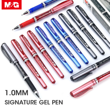 M&G 12pcs/lot 1.0mm Broad Gel Pen Black Blue Red Signature Gel Ink Pens Pen Stationery for Office Supplies Writing