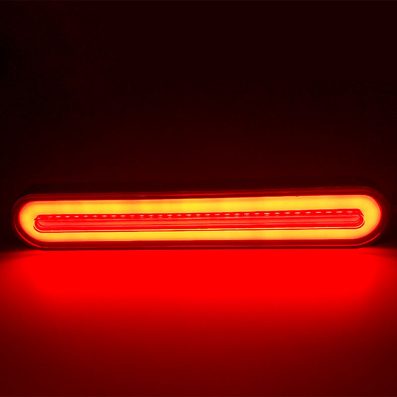 2x Waterproof LED Trailer Truck Brake Light 3 in1 Neon Halo Ring Tail Brake Stop Turn Light Sequential Flowing Signal Light Lamp