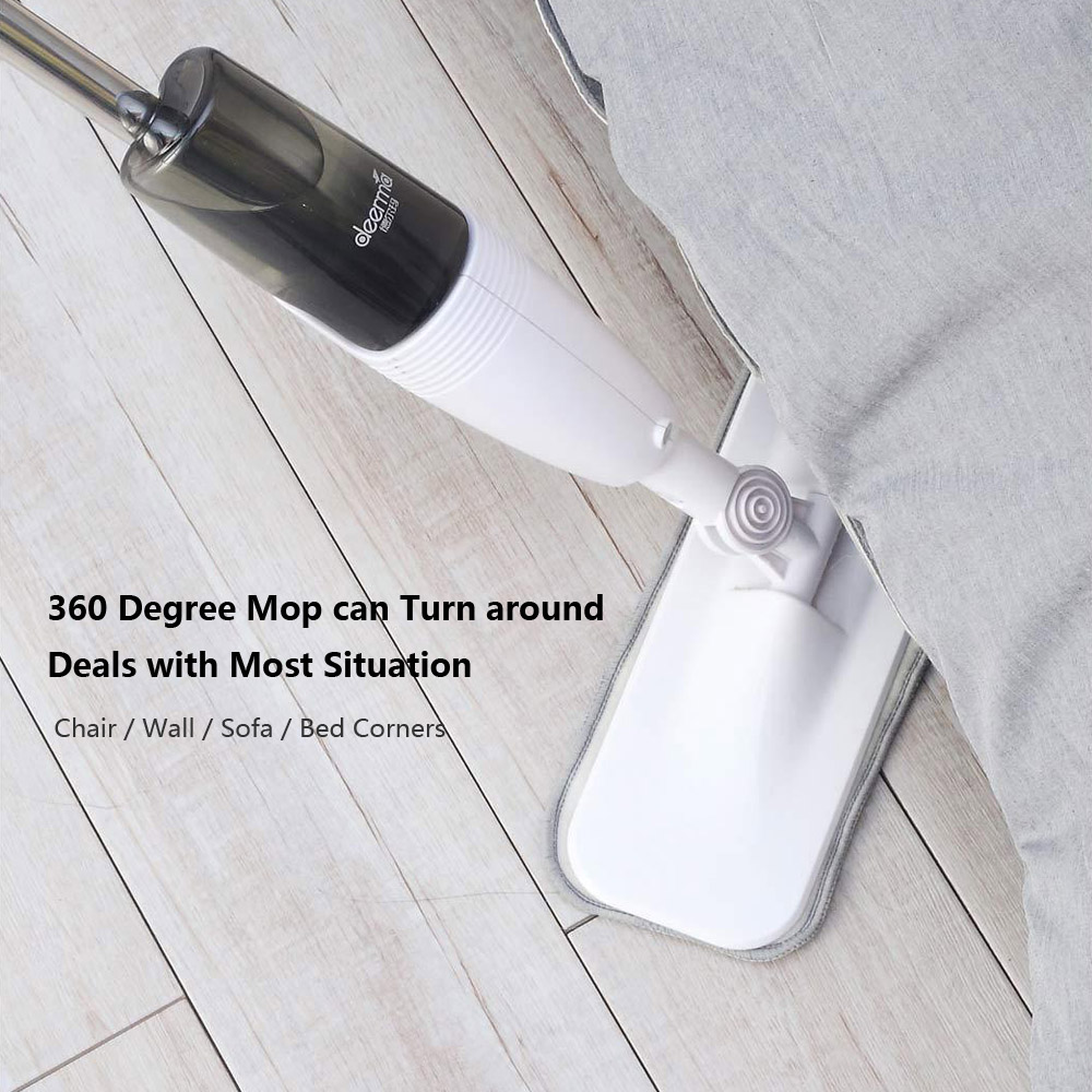 350ml Tank Smart Deerma Water Spray Mop Sweeper 1.2m Rod Carbon fiber dust cloth 360 Rotating Cleaning Cloth Head Wooden Floor