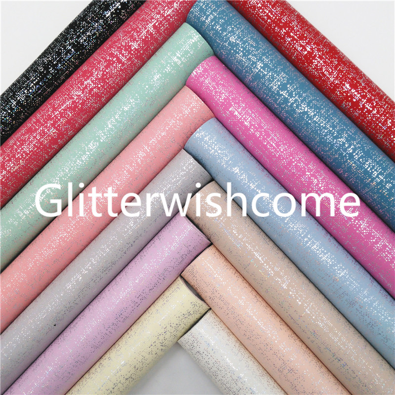 Glitterwishcome 21X29CM A4 Size Vinyl For Bows Metallic Synthetic Leather Fabric Faux Leather Sheets for Bows, GM816A