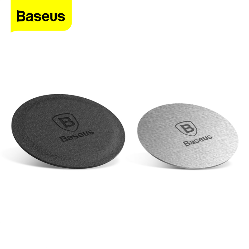 Baseus Magnetic Disk For Car Phone Holder 2 pieces Metal & Leather Iron Sheets Plate Use Magnet Mount Mobile Phone Holder Stand