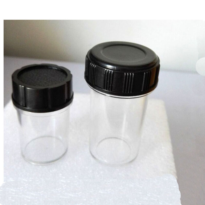 2pcs Microscope Objective Lenses Box Plastic Lens Protective Case with RMS Thread /Small + big Microscope accessories