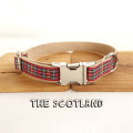 GLORIOUS KEK Scotland Tartan Dog Collars Designer Self-Designed Pet Collars Leash Set Custom Name Quick Release Big Dog Collars