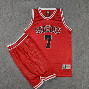 SLAM Cosplay Costume Shohoku Number 7 Ryouta Miyagi Sleeveless Basketball Jersey Sets Tops + Shorts Sports Wear Plus Size