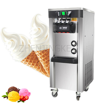 220V Commercial Ice Cream Maker Fully Automatic Fruit Dessert Machine Soft Sweet Cone Milk Tea Shop Freezing Equipment 3100W