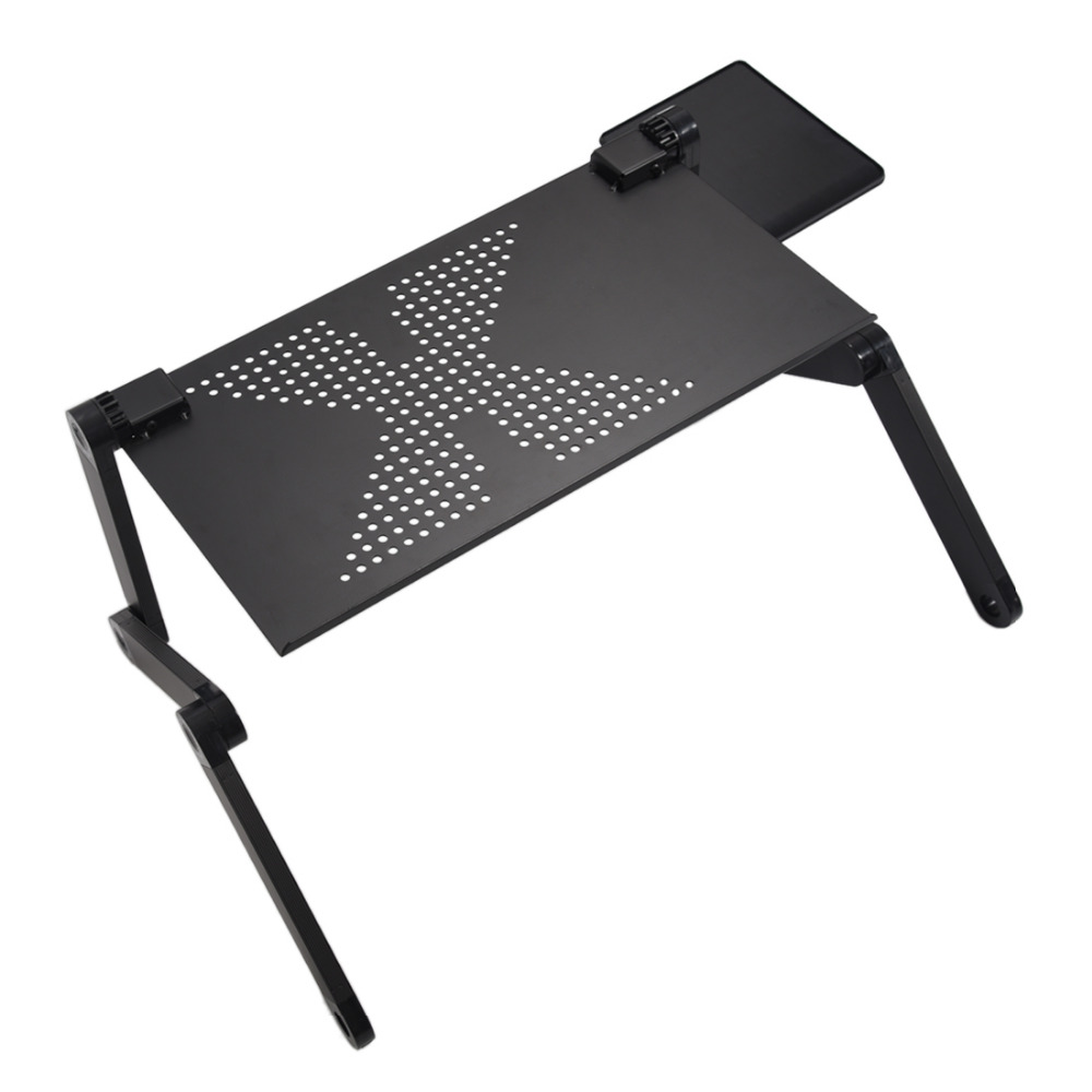 Portable Foldable Adjustable Laptop Desk Computer Table Stand Tray For Sofa Bed Black