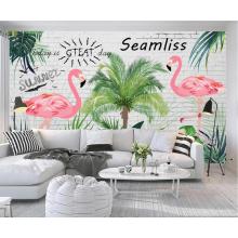 XUE SU Custom wall covering Nordic small fresh tropical rainforest banana leaf flamingo pastoral background wall paper mural