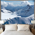Beautiful snow mountain forest dusk landscape tapestry polyester psychedelic wall hanging hippie bedroom decoration tapestry
