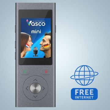 VASCO MINI2 Voice Translator Built-in SIM card Wifi 4G FREE INTERNET Portable Two-Way 50 Multi-Languager Voice Translator