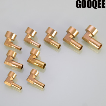 1pcs Brass Hose Pipe Fitting Elbow 8/10/12/14/16mm Barb Tail 1/4