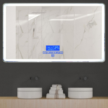 70x90cm LED Smart Bathroom mirror High Lumen Adjustable Warm&White Light+bluetooth+Anti Fog+Dimmable Touch