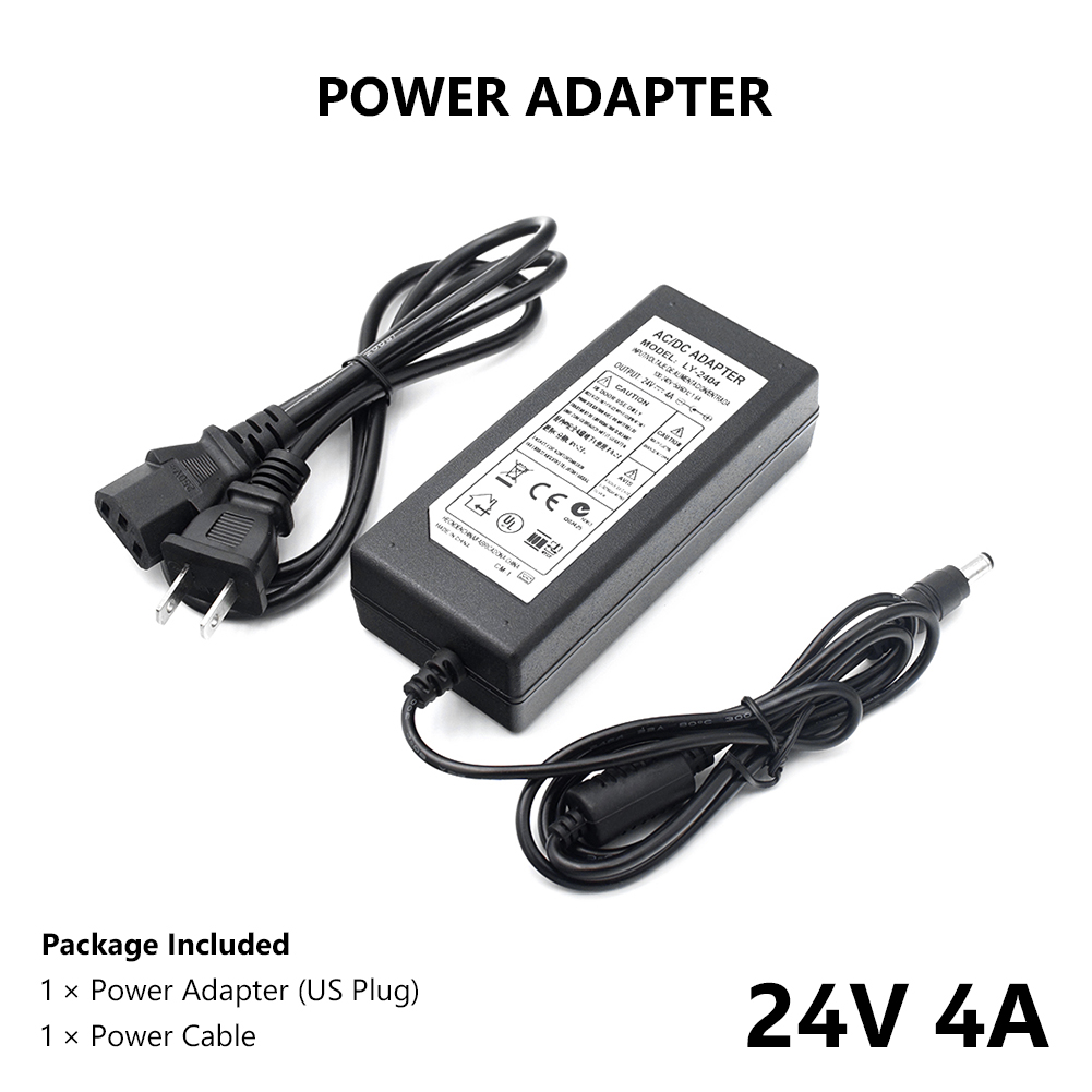 Universal AC100-240V To DC 24V 4A Power Supply Adapter Transformer Converter Charger For Audio/Video System LED Strips Routers
