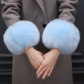 Fashion Warm Wrist Arms Gloves For Women Rabbit Faux Fur Bracelet Cuff Wristband Plush Elastic Oversleeve Arm Warmer Cuff