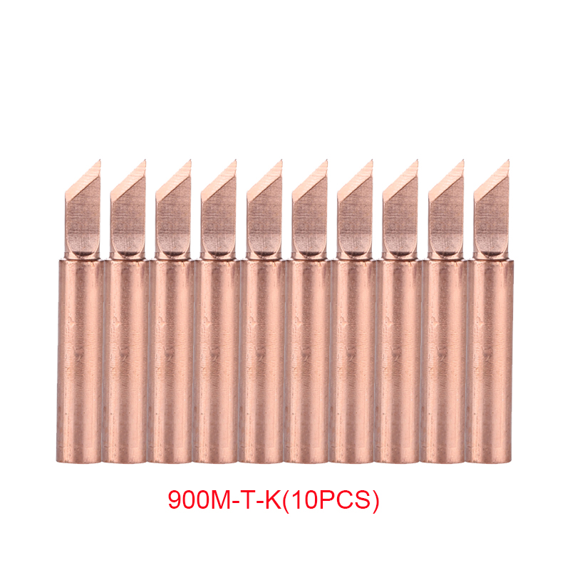 10PCS/Lot Copper Solder Iron Tip 900M-T-K/SK/I/IS/B/1C/2C/3C/4C/0.8D/1.2D/1.6D/2.4D/3.2D/SB Welding Head For 936 Soldering Tool