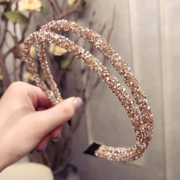 Girls Shiny Luxury Rhinestone Hair Band High Quality Diamond Pearls Hair Hoop Accessories for Women Crystal Headbands Ornaments
