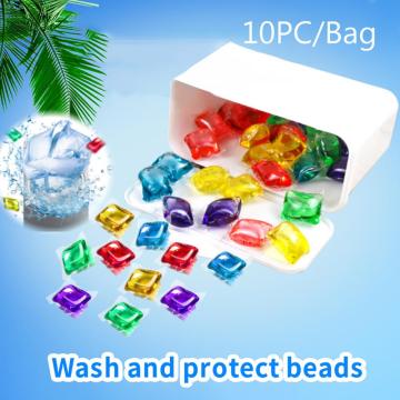 10pcs Laundry Ball Beads New Portable Laundry Gel Stains Film Bead Ball Capsules Travel Washing Liquid Pod Cleaner Cleaning