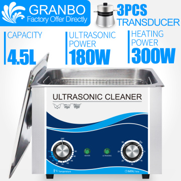 Electric Ultrasonic cleaner 4.5L 180W quality transducer commercial wash machine spark plug screw nail dental tool cleaning bath