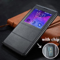 Flip Cover Leather Case For Samsung Galaxy Note 4 Note4 N910 N910F N910H Phone Case Cover Smart View With Original Chip