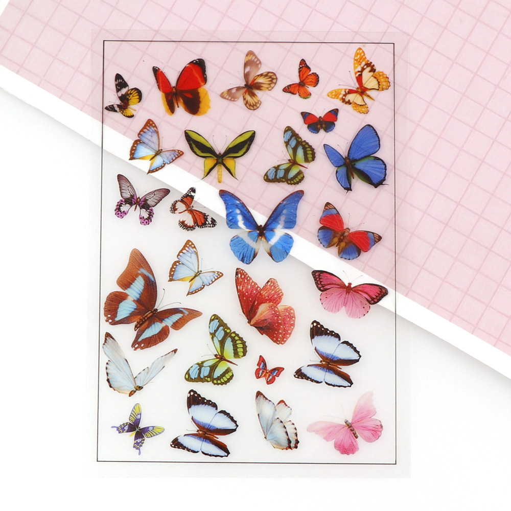 1pcs Butterfly UV Resin Fillings Sticker Journal Material Decorative DIY Filling Planner Diary Scrapbooking Album Stickers