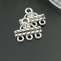 (27988)50PCS 14x13MM Antique Style Zinc Alloy 3 Holes Hanging Connector Earrings Charms Jewelry Findings Accessories Wholesale