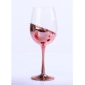 Hot Selling Hand Blown Electroplating Rose Gold Wine Glasses