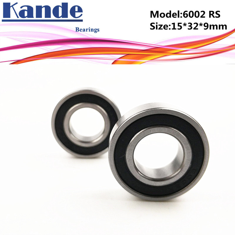 6002RS Bearing 4pcs ABEC-5 High quality 6002 2RS Single Row Deep Groove ball bearing 6002-2RS 15x32x9 mm Kande bearing