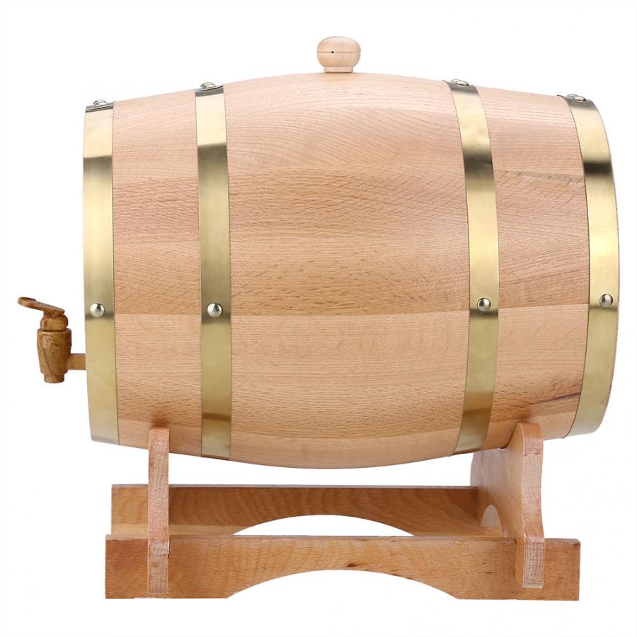 Wood Oak Wine Barrel 10L Vintage Wood Oak Timber Wine Barrel Dispenser for Whiskey Bourbon Tequila