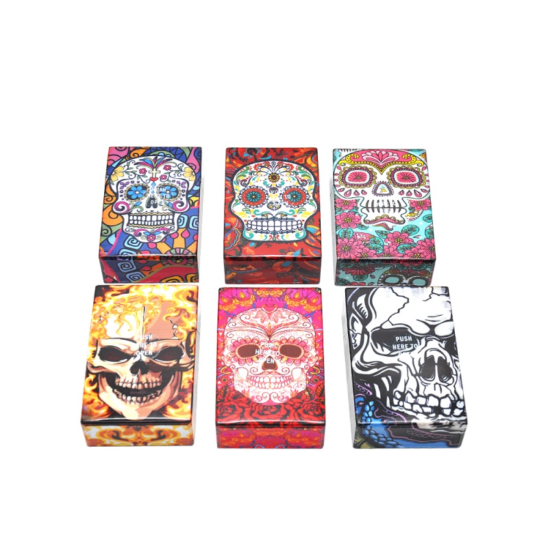 Fancy Design Skull Plastic Soft Portable Cigarette Cases For 20 Cigarette Accessories Men Women Gift Lighters Case Tobacco Box