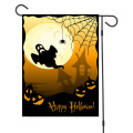 2020 New Halloween Garden Flag Cartoon Pumpkin Ghost Witch Bat Old Castle Print Seasonal Outdoor Hanging Decoration