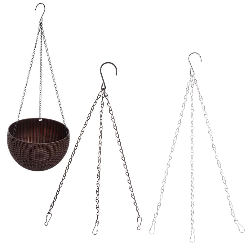 3 Point Garden Basket Iron Hanging Chains Flower Planter Pots Holder Replacement